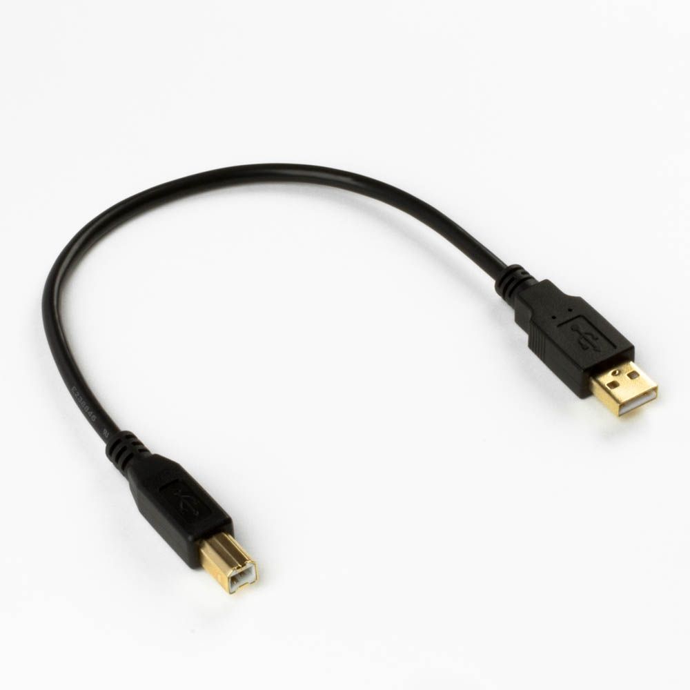 Kurzes USB 2.0 Kabel AB PREMIUM-Qualität, vergoldete Stecker, schwarz, 30cm Kurzes USB 2.0 Kabel AB PREMIUM-Qualität, vergoldete Stecker, schwarz, 30cm