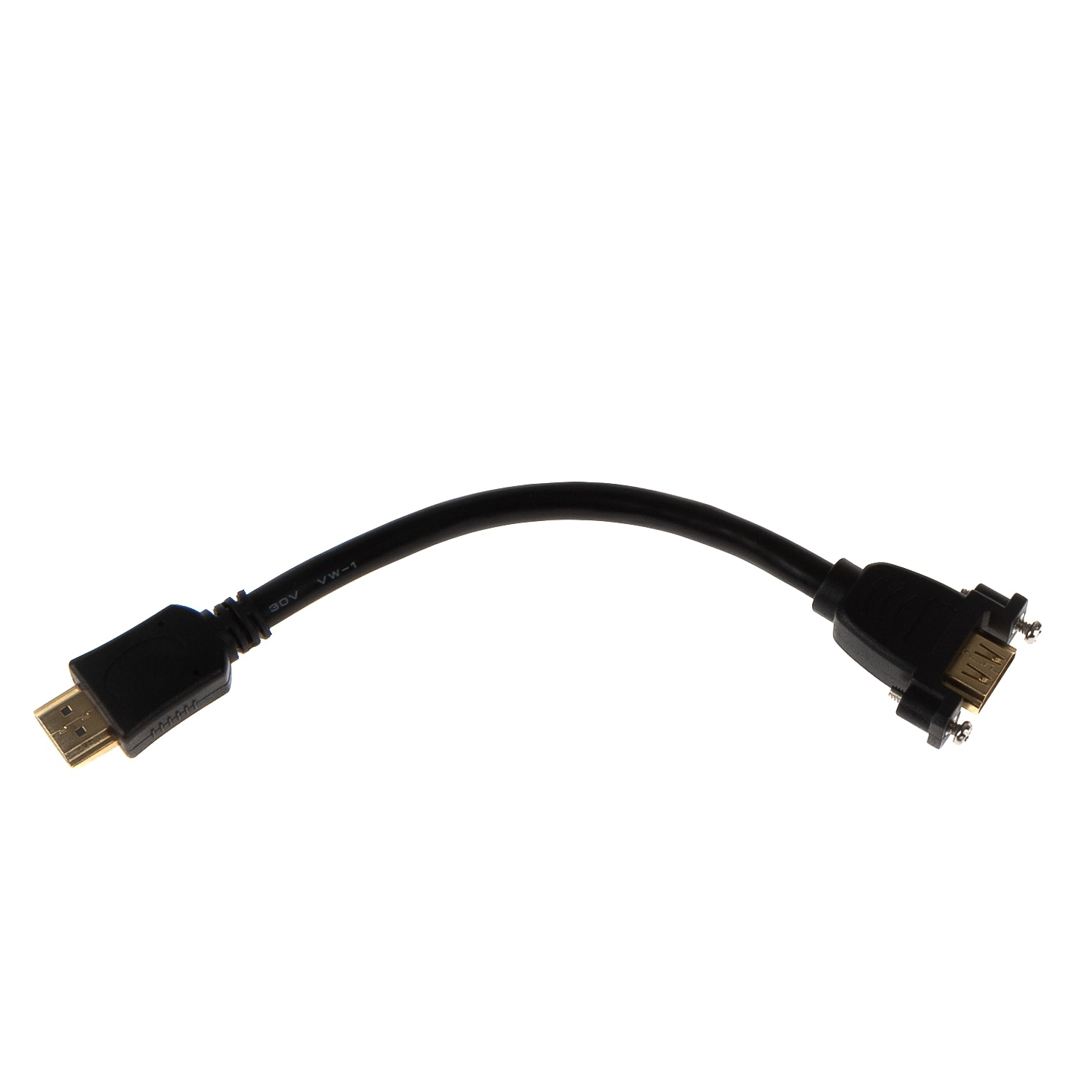 HDMI Panel Montagekabel, A Buchse anschraubbar an A Stecker, 4K2K, 20cm
