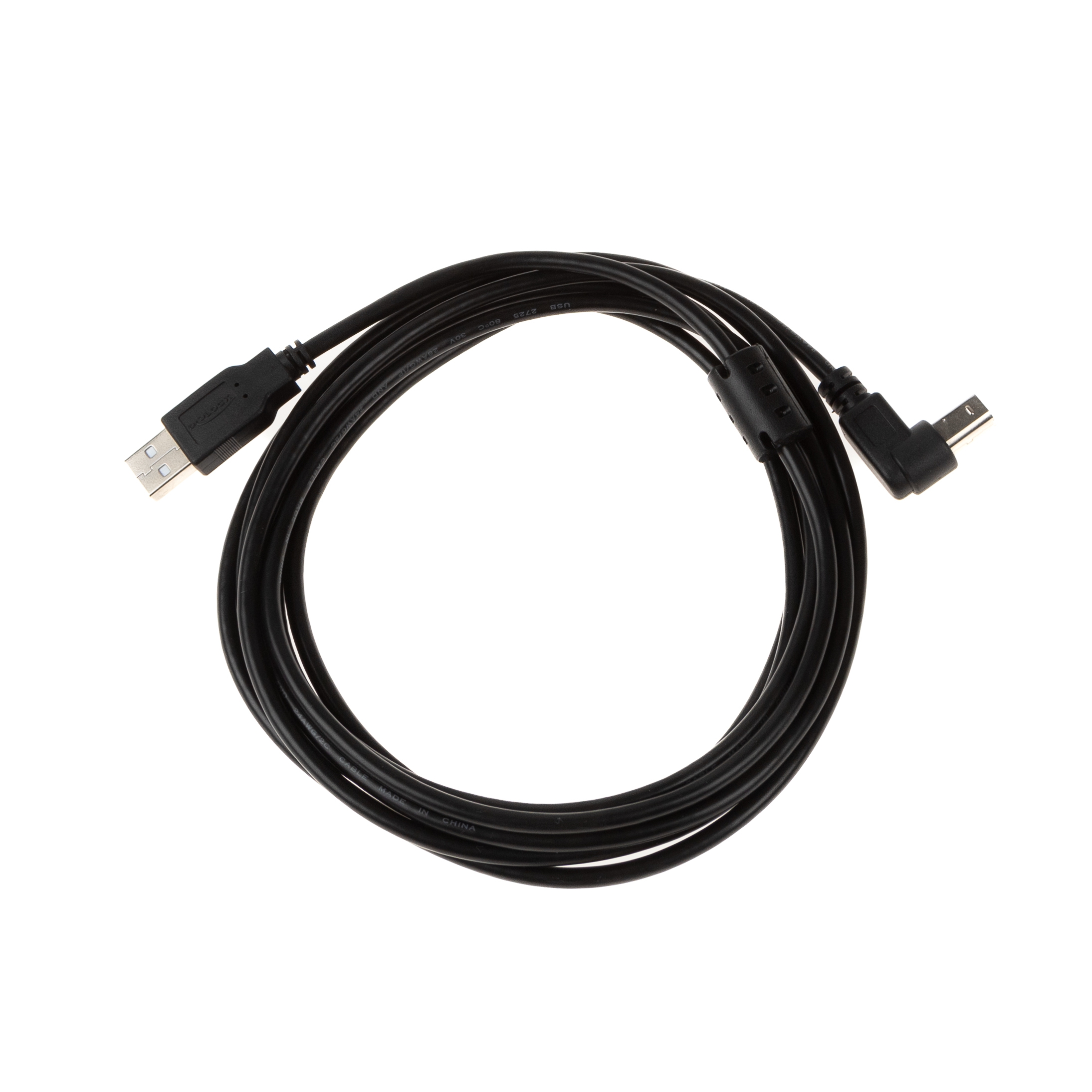USB 2.0 Kabel mit B-Winkelstecker (90° NACH UNTEN) und Ferritkern 3m USB 2.0 Kabel mit B-Winkelstecker (90° NACH UNTEN) und Ferritkern 3m