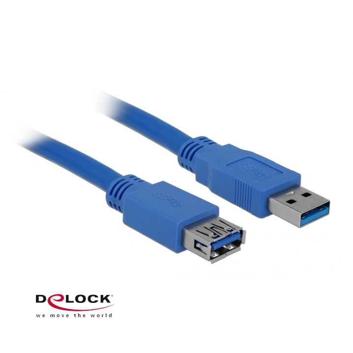 USB 3.0 Verlängerung A-Stecker an A-Buchse 3m blau