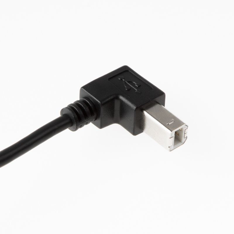 USB 2.0 Kabel mit extra kleinem B-Winkelstecker 90° NACH UNTEN 1m
