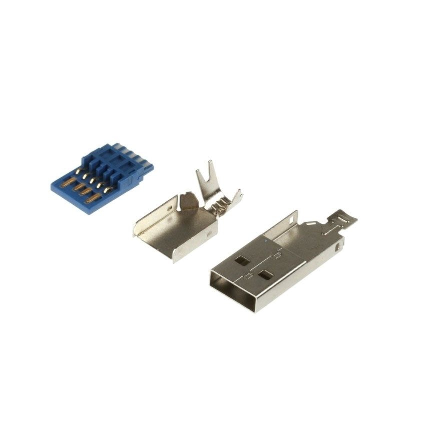 USB 3.0 Stecker Typ A zum Löten (ohne Haube) USB 3.0 Stecker Typ A zum Löten (ohne Haube)