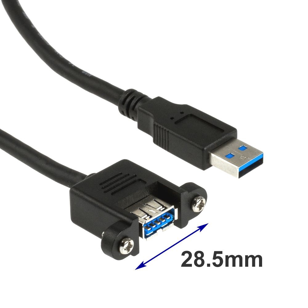 USB 3.0 Panel-Montagekabel A-Buchse anschraubbar an A-Stecker 50cm (Schraubenabstand 28.5mm) USB 3.0 Panel-Montagekabel A-Buchse anschraubbar an A-Stecker 50cm (Schraubenabstand 28.5mm)