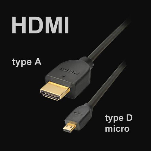 Micro-HDMI-Kabel Stecker A auf Micro D, 4K, 50cm Micro-HDMI-Kabel Stecker A auf Micro D, 4K, 50cm