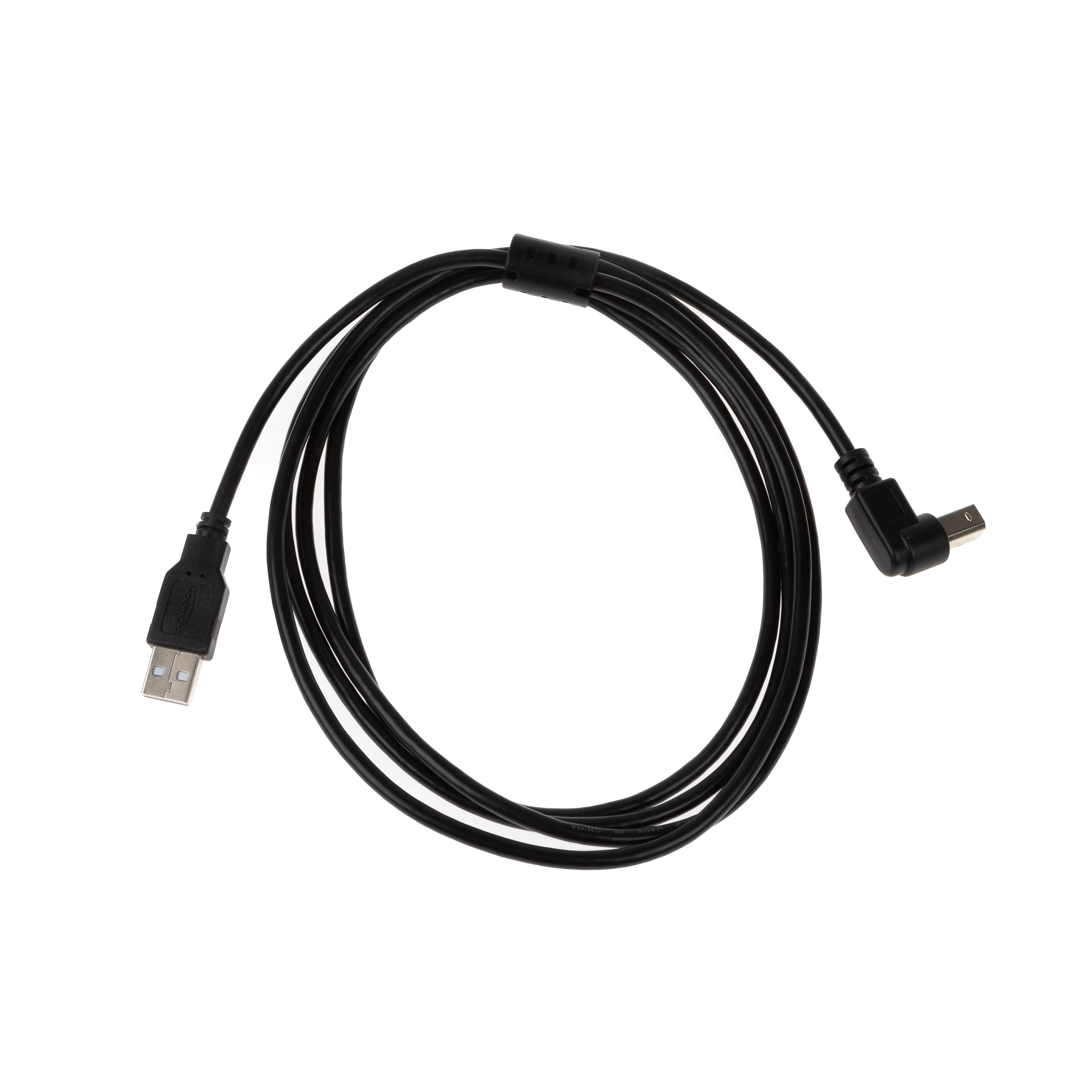 USB 2.0 Kabel mit B-Winkelstecker (90° NACH UNTEN) und Ferritkern 2m USB 2.0 Kabel mit B-Winkelstecker (90° NACH UNTEN) und Ferritkern 2m