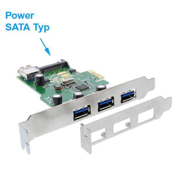 USB 3.0 PCI-Express Karte 3+1 Port Powerport Typ SATA