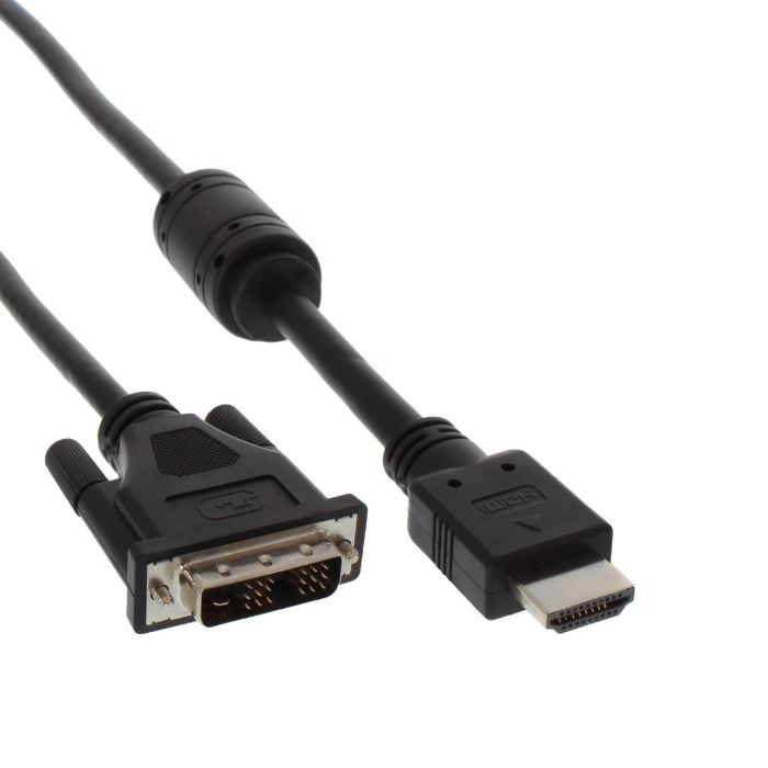 Kurzes Adapterkabel HDMI auf DVI mit Ferritkern 30cm Kurzes Adapterkabel HDMI auf DVI mit Ferritkern 30cm