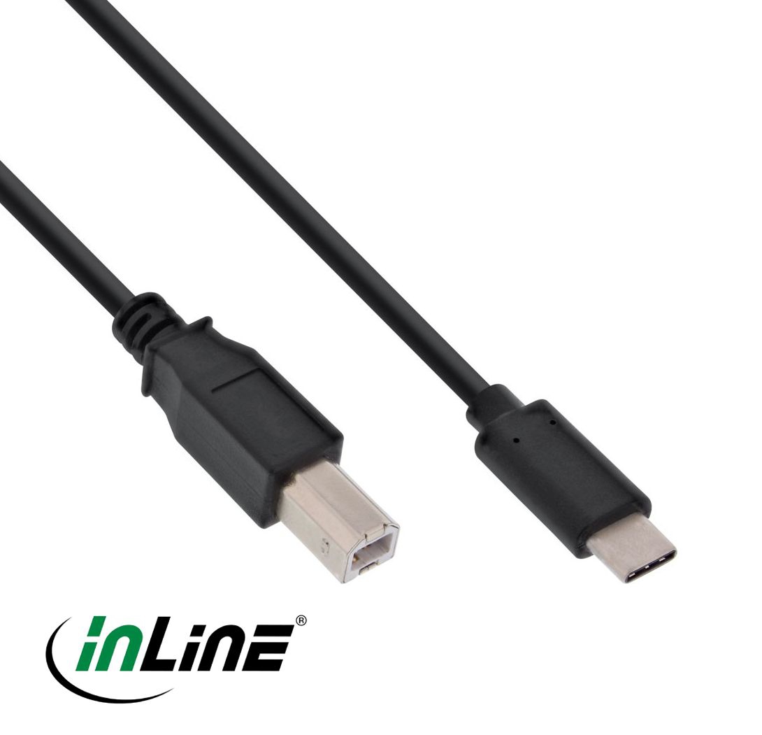 USB 2.0 Kabel Type-C™ Stecker auf B Stecker 1m