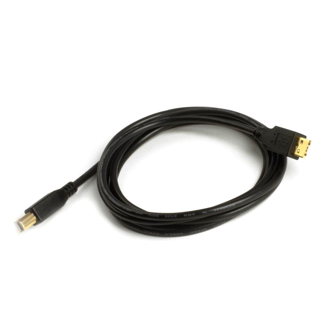USB 2.0 Kabel AB PREMIUM-Qualität, vergoldete Stecker, schwarz, 2m USB 2.0 Kabel AB PREMIUM-Qualität, vergoldete Stecker, schwarz, 2m