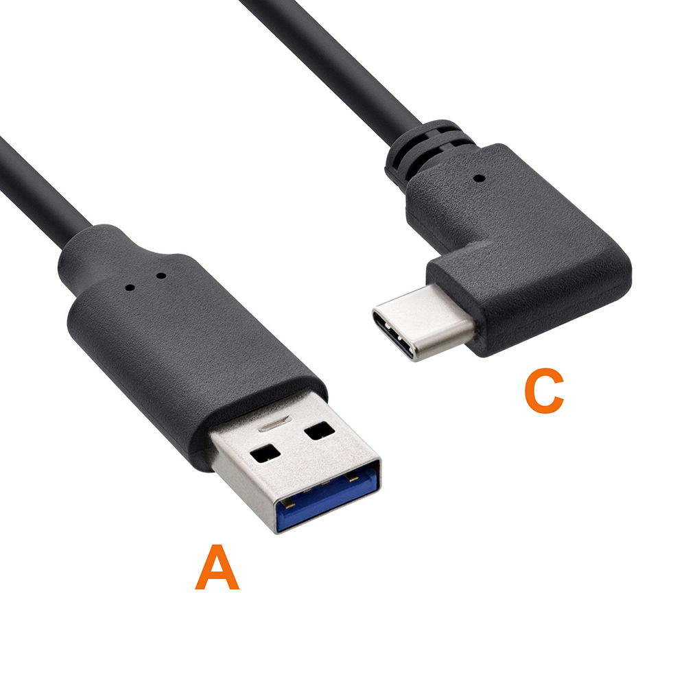 Kabel USB Type-C™ Stecker gewinkelt auf USB 3.0 A 30cm