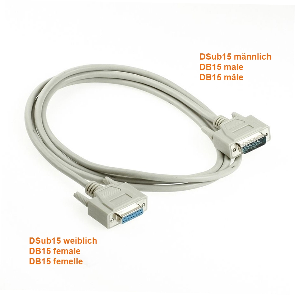 Datenkabel DSub-15 Stecker-Buchse 5m