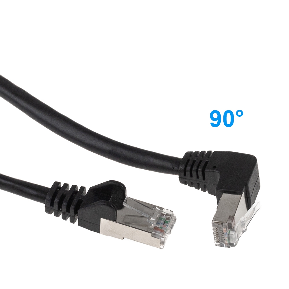 Cat.6A Netzwerkkabel 1x RJ45 abgewinkelt NACH UNTEN, 1m