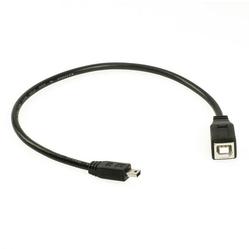 USB 2.0 Adapterkabel mit B-Buchse auf Mini-B-Stecker, 35cm