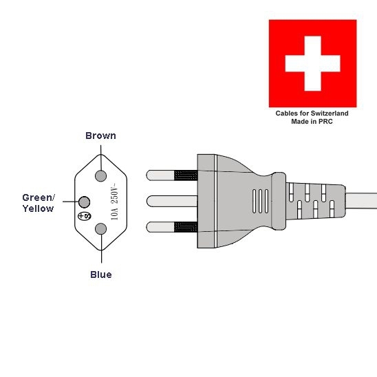 Kaltgerätekabel Stromkabel Netzkabel SCHWEIZ 180cm