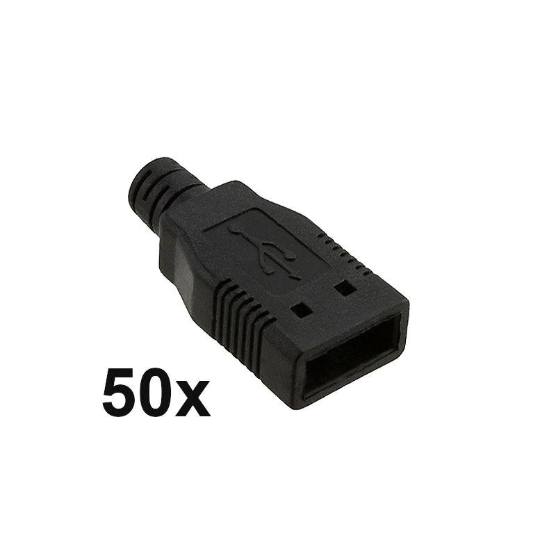 Haube für USB-A-Stecker männlich SCHWARZ, VPE 50 Stück Haube für USB-A-Stecker männlich SCHWARZ, VPE 50 Stück