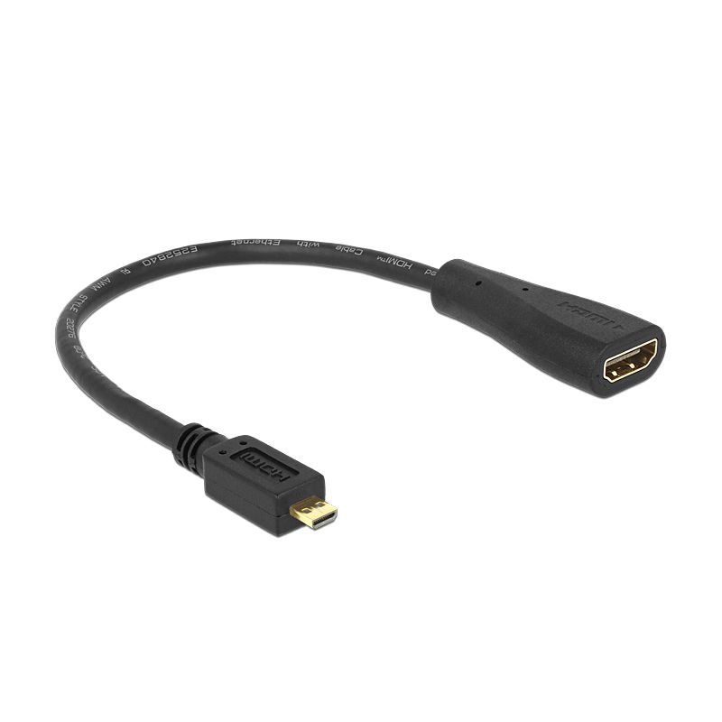 Adapter Micro HDMI (D) Stecker auf HDMI-Buchse (A) 20cm Adapter Micro HDMI (D) Stecker auf HDMI-Buchse (A) 20cm