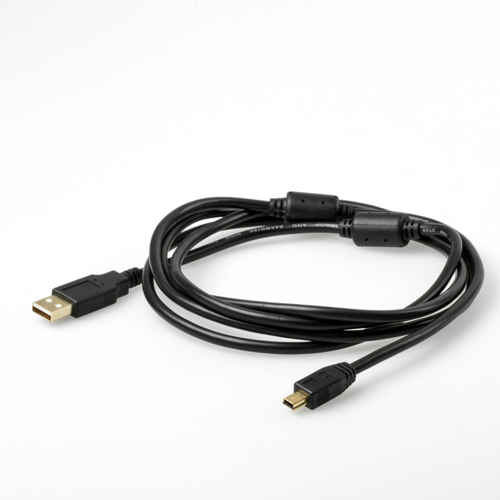 USB 2.0 Kabel A an Mini-B mit 2 Ferritkernen in PREMIUM+ Industriequalität 2m