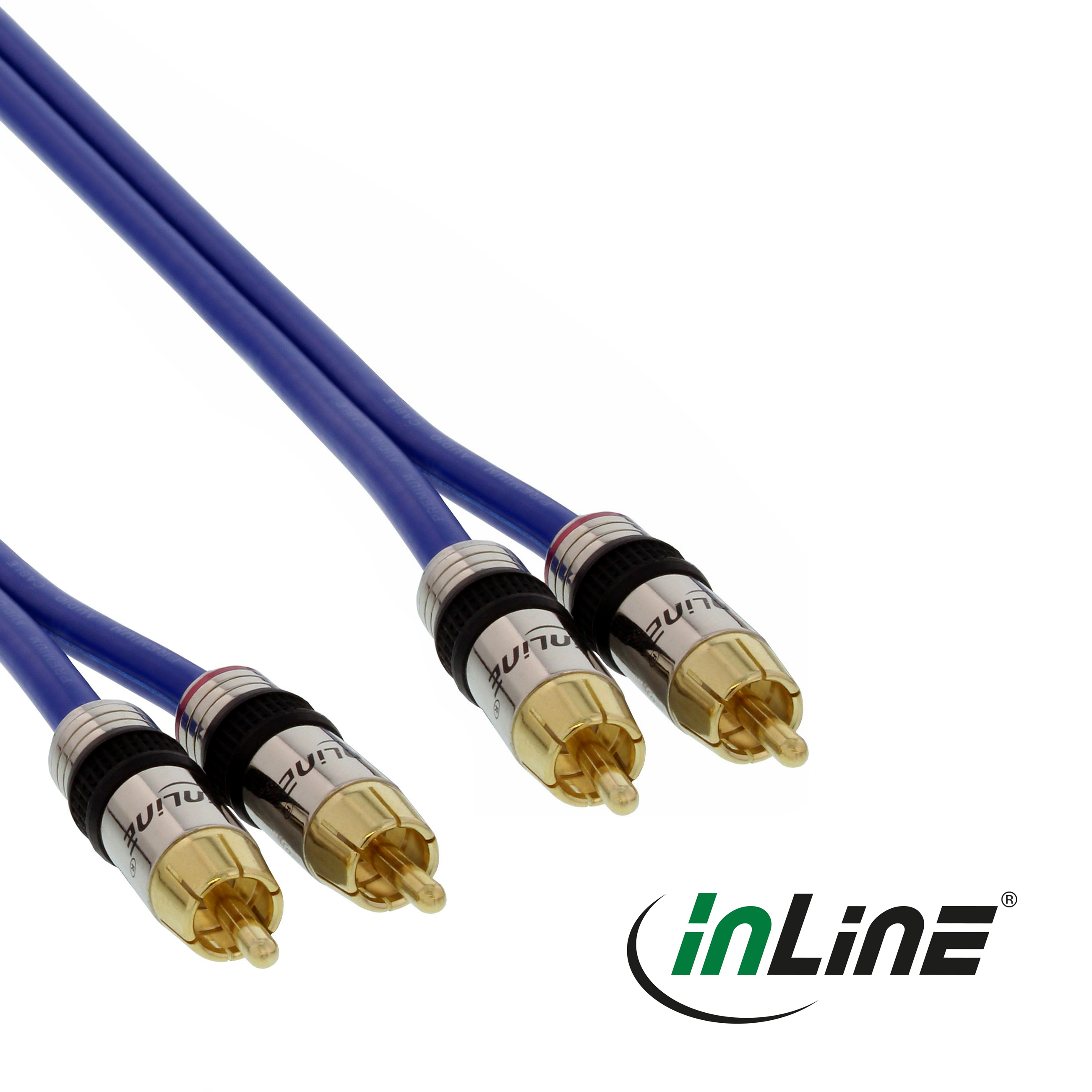 Kurzes Audiokabel STEREO 2x Cinch an 2x Cinch PREMIUIM-Qualität 1m