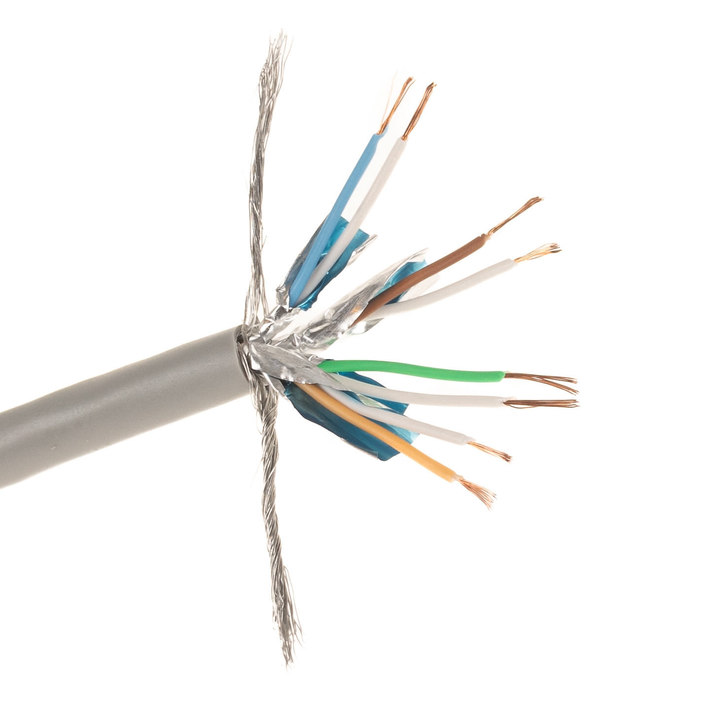 Cat.6 Netzwerkkabel PREMIUM Qualität S/FTP (PIMF) 250Mhz grau 25cm