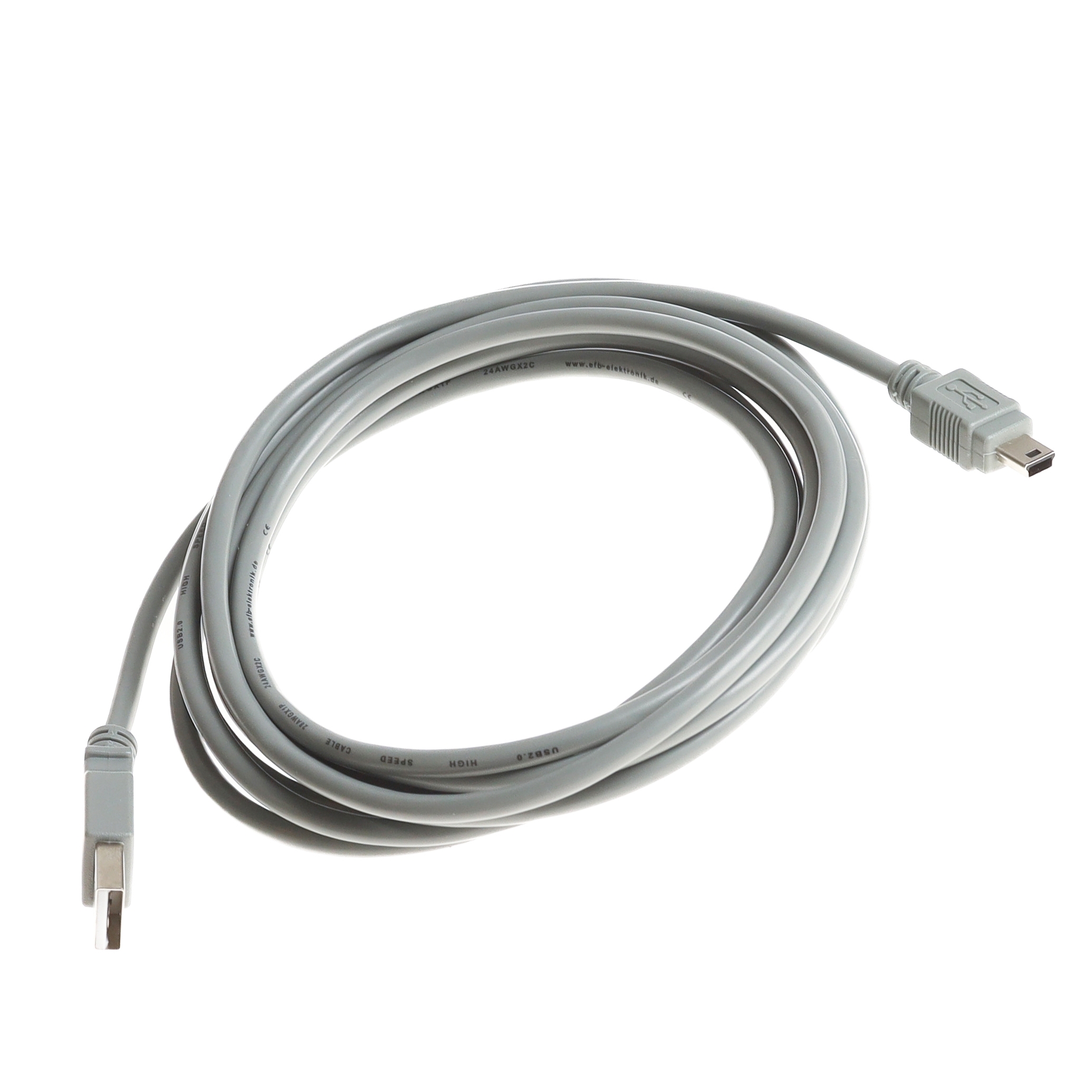 USB 2.0 Kabel A an Mini B 3m grau