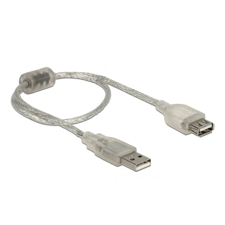 Kurze USB 2.0 Verlängerung AA mit FERRITKERN 30cm