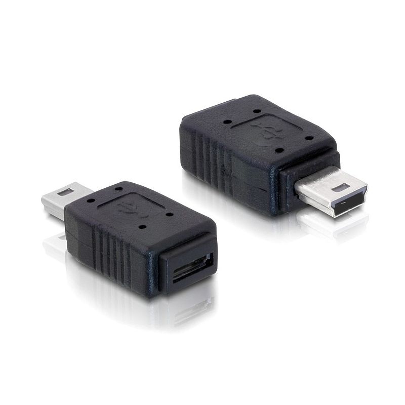 Adapter USB Mini B männlich auf USB Micro A+B weiblich Adapter USB Mini B männlich auf USB Micro A+B weiblich
