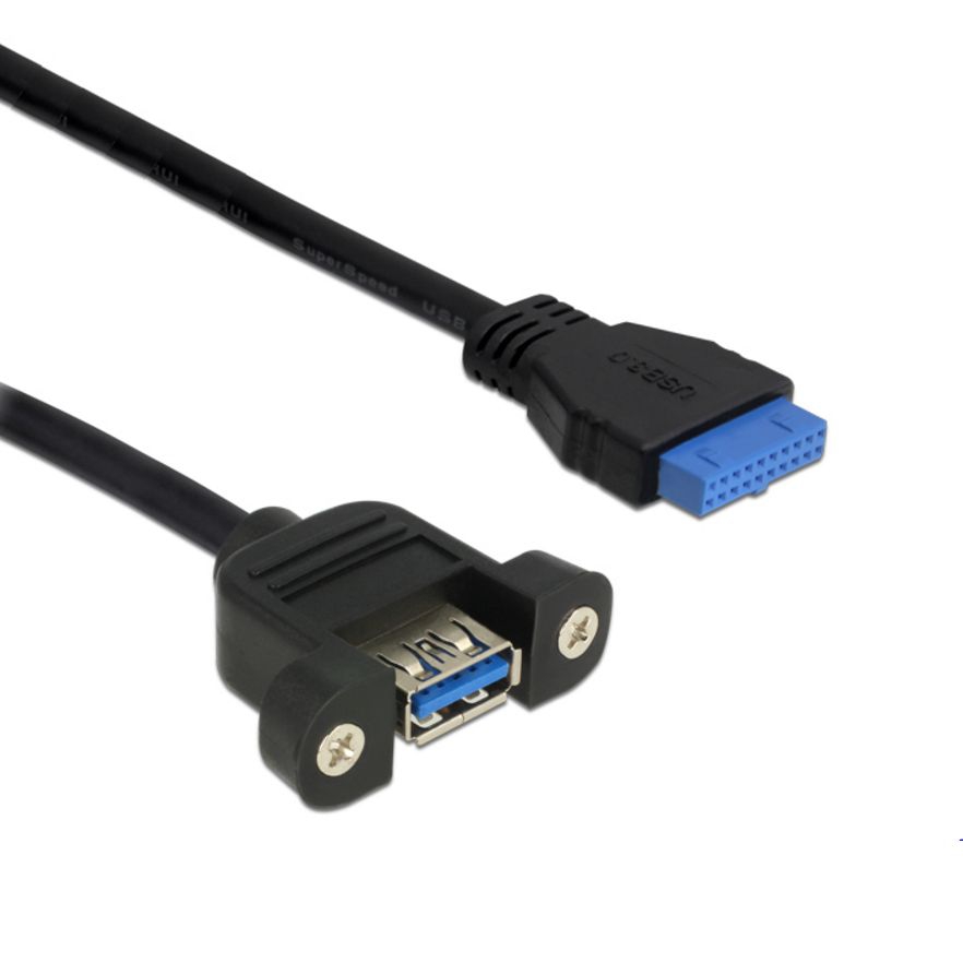USB 3.0 Montagekabel A-Buchse anschraubbar an Boardstecker 50cm USB 3.0 Montagekabel A-Buchse anschraubbar an Boardstecker 50cm