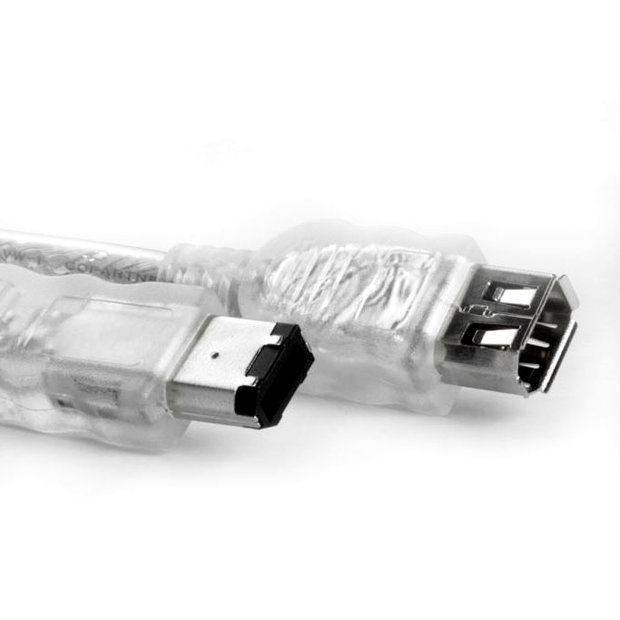 Firewire 400 Verlängerung 6-polig Stecker auf 6-polig Buchse 1m Firewire 400 Verlängerung 6-polig Stecker auf 6-polig Buchse 1m
