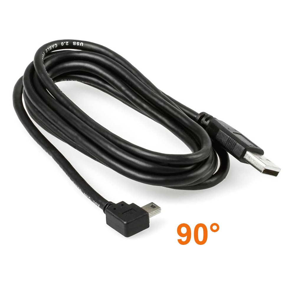 Abgewinkeltes MINI-USB-Kabel: USB A auf Mini B WINKEL RECHTS 2m