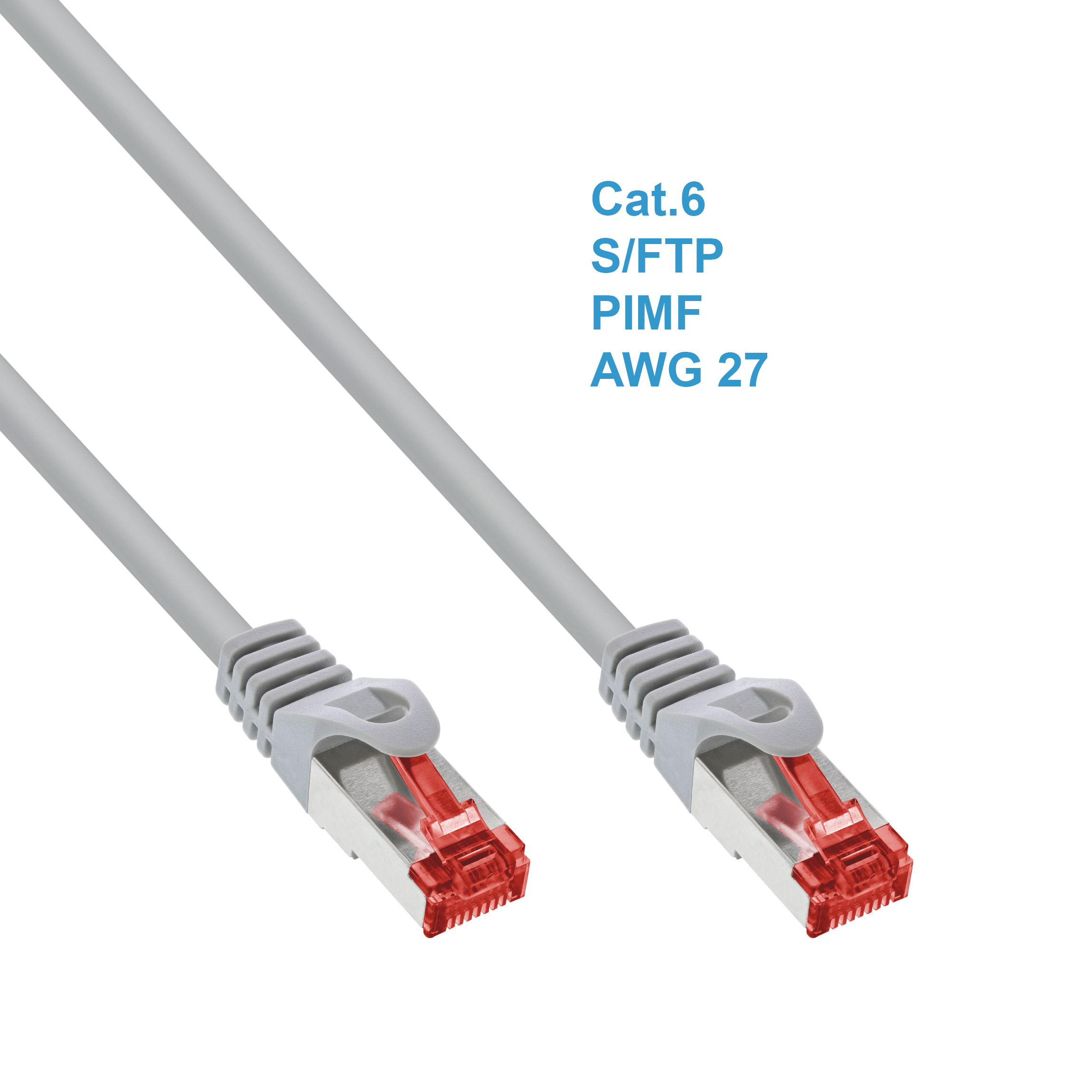 Cat.6 Netzwerkkabel PREMIUM Qualität S/FTP (PIMF) 250Mhz grau 15m