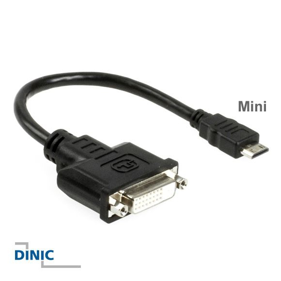 Adapter Mini HDMI Stecker - DVI-Buchse 20cm Adapter Mini HDMI Stecker - DVI-Buchse 20cm