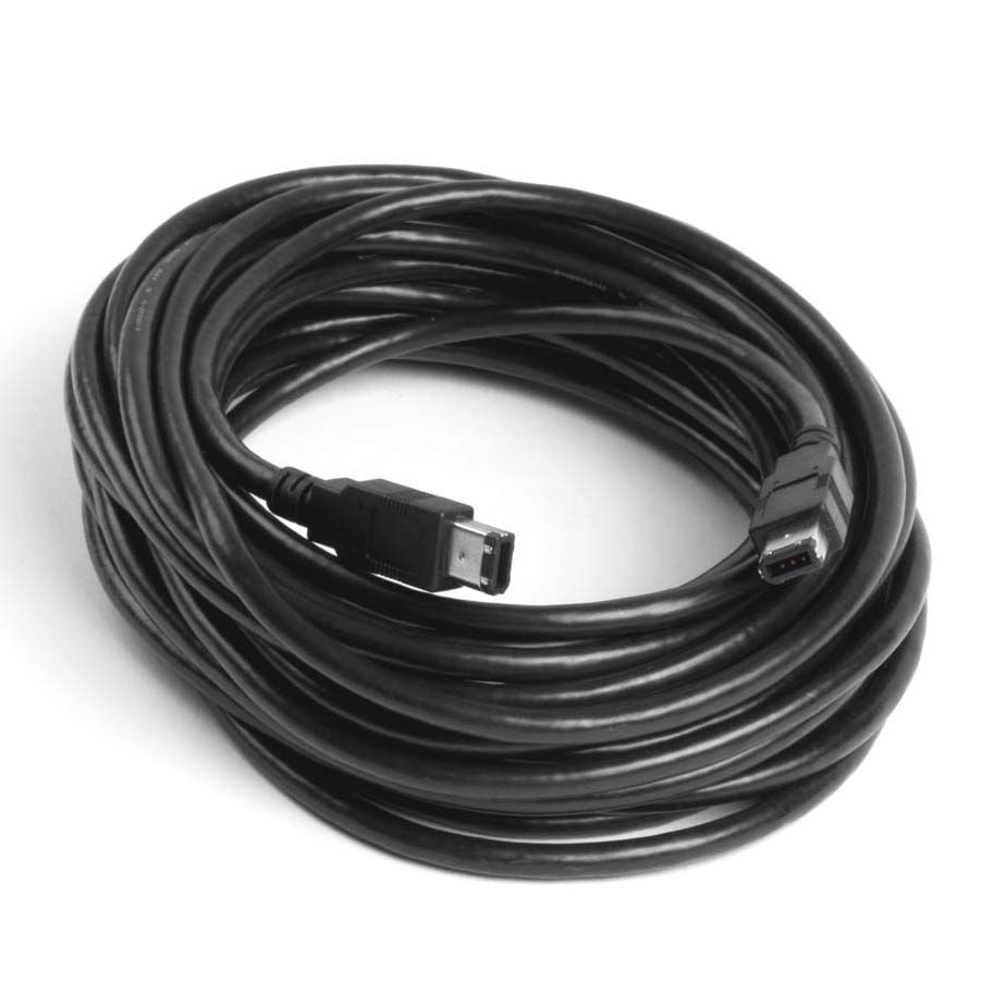 Firewire 400 Kabel 6-polig auf 6-polig 10m IEEE1394a, schwarz