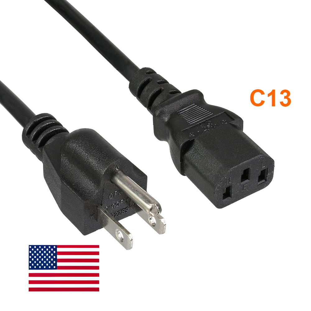 Kaltgerätekabel Stromkabel Netzkabel USA CANADA 3m