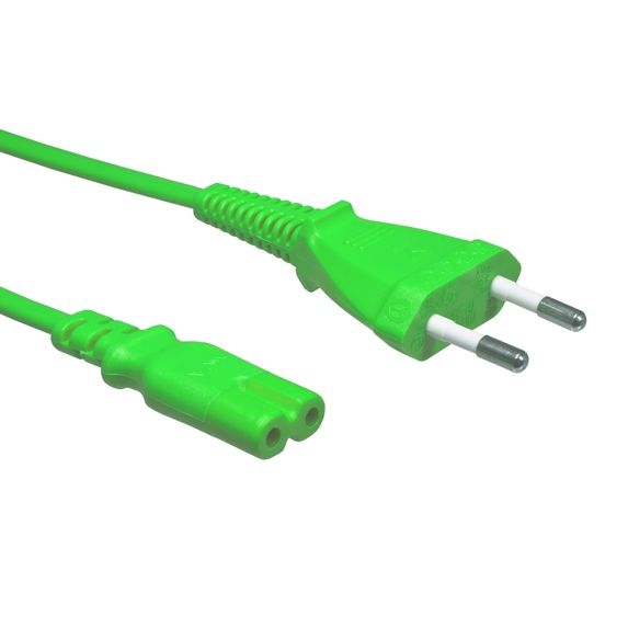 2-pol. Stromkabel mit EURO-8-Stecker GRÜN 180cm 2-pol. Stromkabel mit EURO-8-Stecker GRÜN 180cm