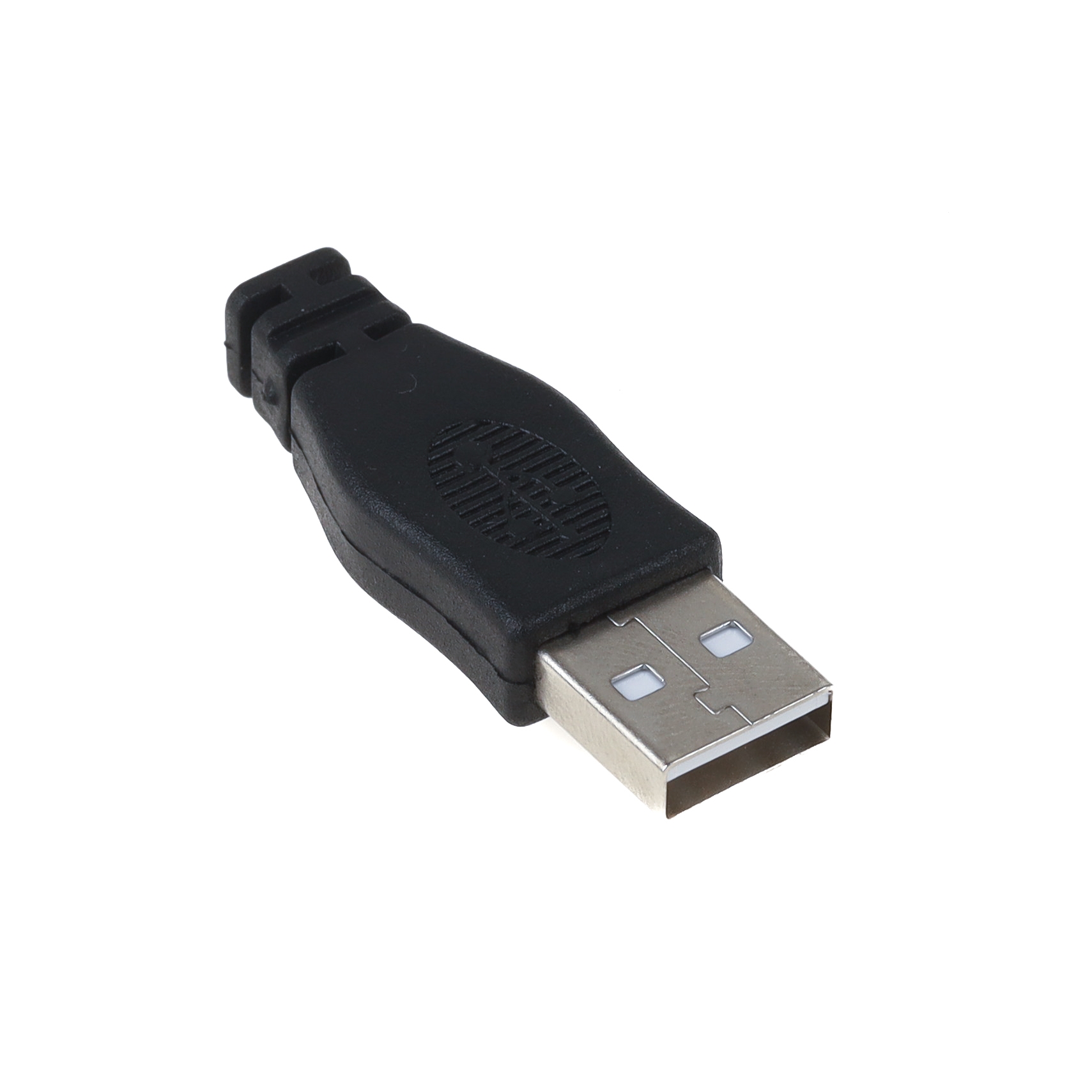 USB 2.0 Stecker Typ A mit weicher schwarzer Posthaube, zum Löten