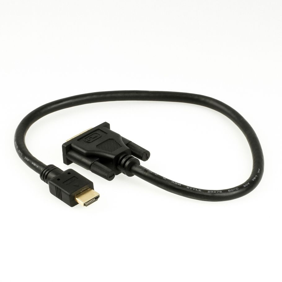 Kurzes Adapterkabel HDMI auf DVI, DVI-Steckertyp 18+1, PREMIUM, 50cm Kurzes Adapterkabel HDMI auf DVI, DVI-Steckertyp 18+1, PREMIUM, 50cm