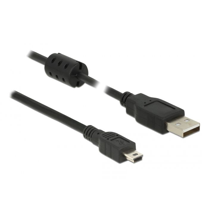 USB 2.0 Kabel mit Ferritkern, Stecker A an Mini B, 70cm USB 2.0 Kabel mit Ferritkern, Stecker A an Mini B, 70cm