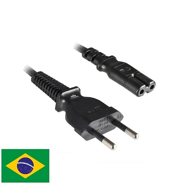 Stromkabel für BRASILIEN mit 2-pol. Euro-8-Stecker Stromkabel für BRASILIEN mit 2-pol. Euro-8-Stecker