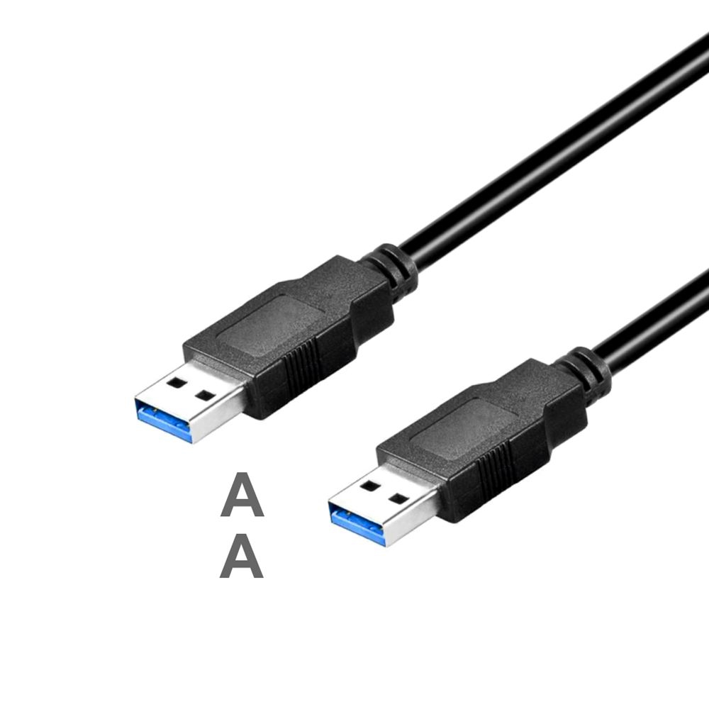 Spezielles USB 3.0 Kabel mit 2x A Stecker 50cm kurz SCHWARZ