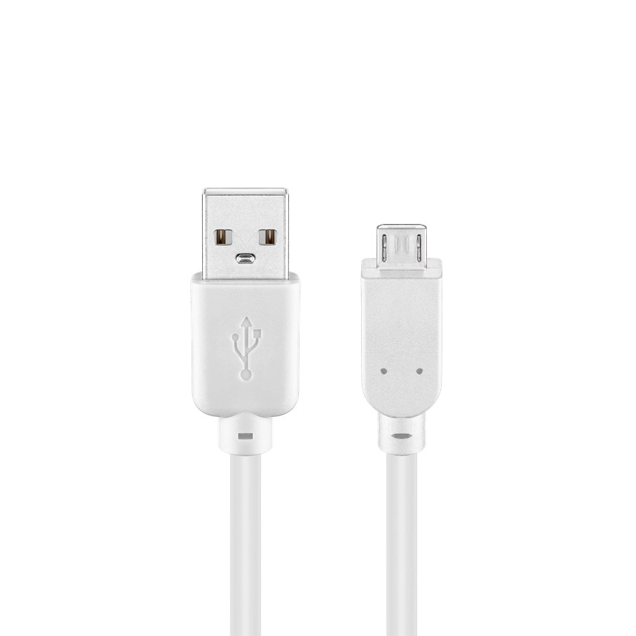 USB 2.0 Kabel USB-A an MICRO-B weiß 60cm USB 2.0 Kabel USB-A an MICRO-B weiß 60cm