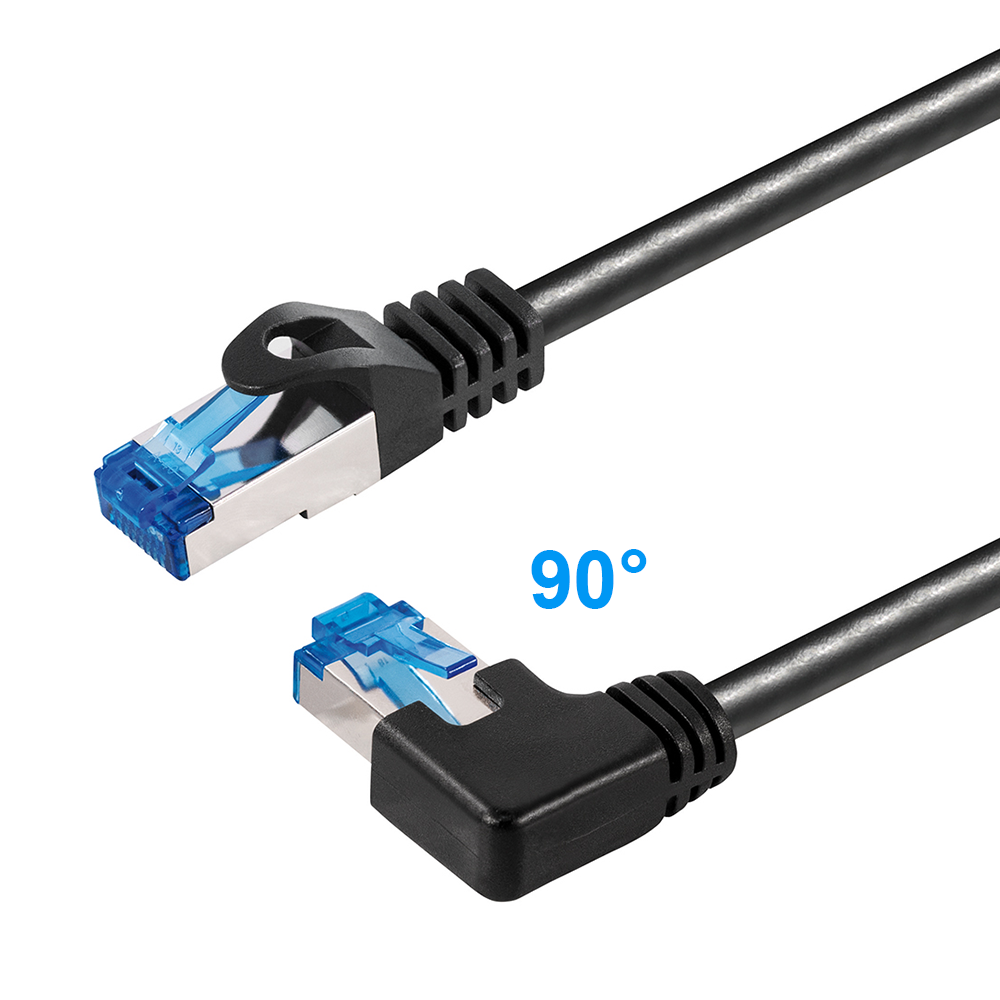 Cat.6A Netzwerkkabel 1x RJ45 abgewinkelt NACH RECHTS, 50cm
