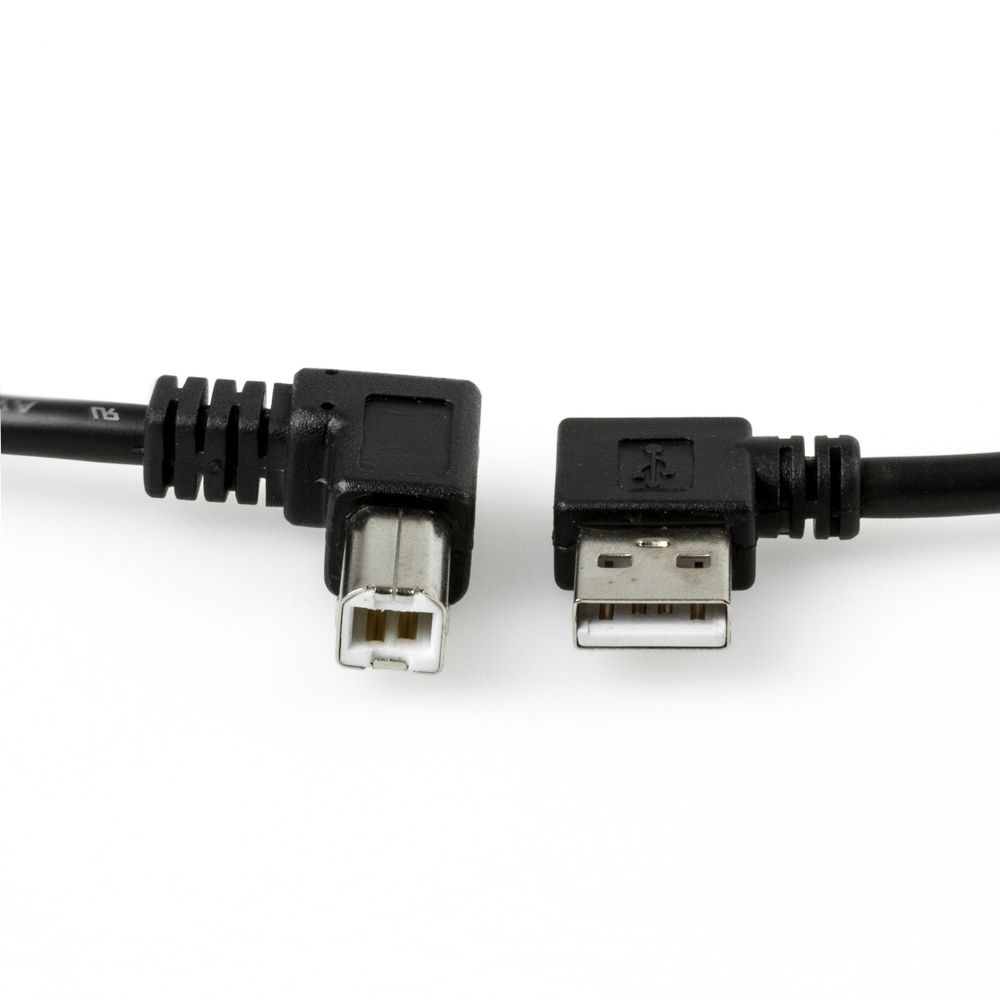 USB-Kabel A-links B-rechts gewinkelt 2m