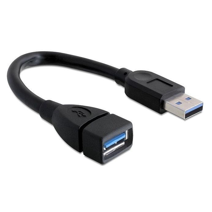 Kurze USB 3.0 Verlängerung A-Stecker an A-Buchse ca. 15cm