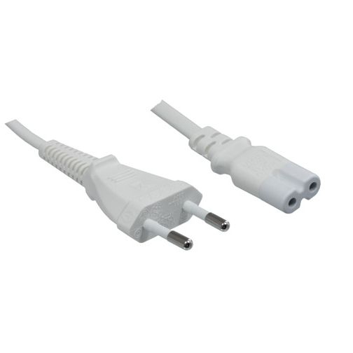 2-pol. Stromkabel mit EURO-8-Stecker 2m WEISS 2-pol. Stromkabel mit EURO-8-Stecker 2m WEISS