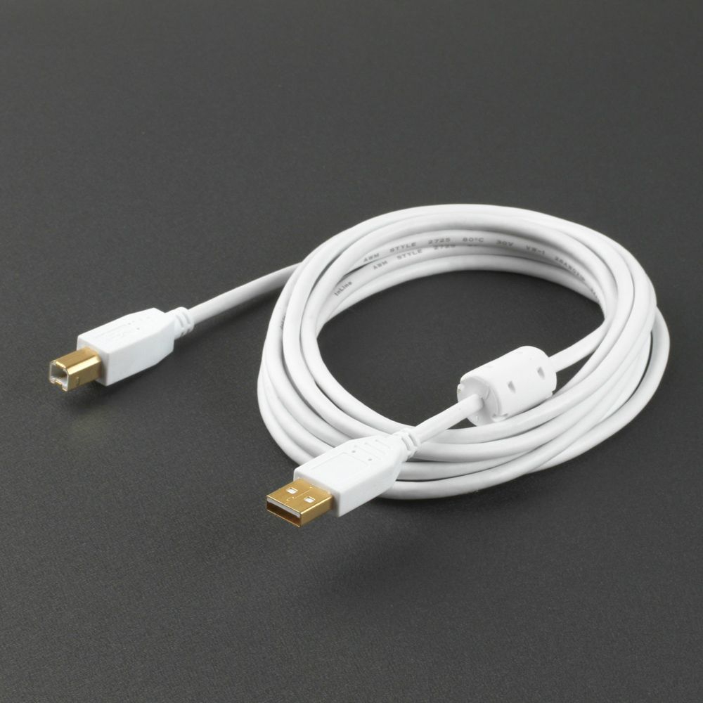 USB 2.0 Kabel PREMIUM mit Ferritkern UL weiss 3m