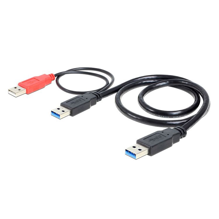 USB 3.0 Dual-Powerkabel: 2x A-Stecker auf 1x A-Stecker 50cm