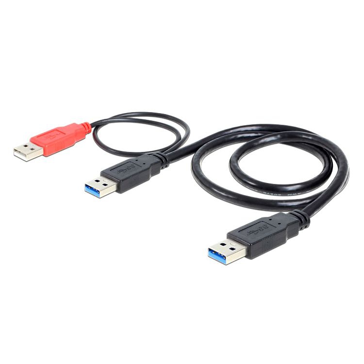 USB 3.0 Dual-Powerkabel: 2x A-Stecker auf 1x A-Stecker 50cm USB 3.0 Dual-Powerkabel: 2x A-Stecker auf 1x A-Stecker 50cm