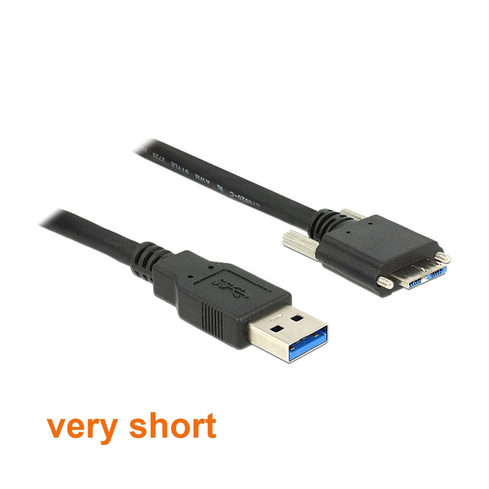 USB 3.0 Kabel A an MICRO B mit Schrauben 25cm