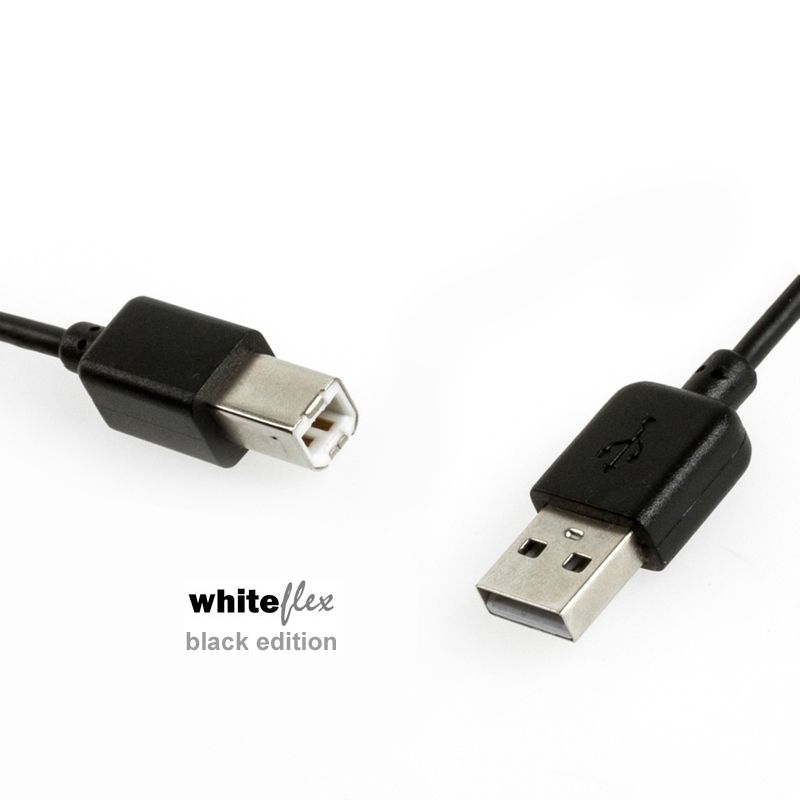 WHITEFLEX Black Edition USB 2.0 Kabel schwarz + flexibel 1m WHITEFLEX Black Edition USB 2.0 Kabel schwarz + flexibel 1m