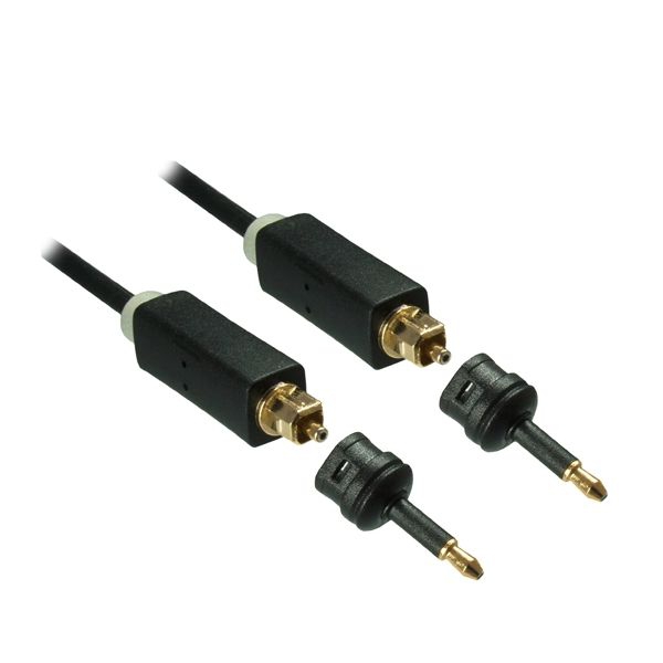 Toslink-Kabel inkl. 2 Mini Toslink-Adapter 2m